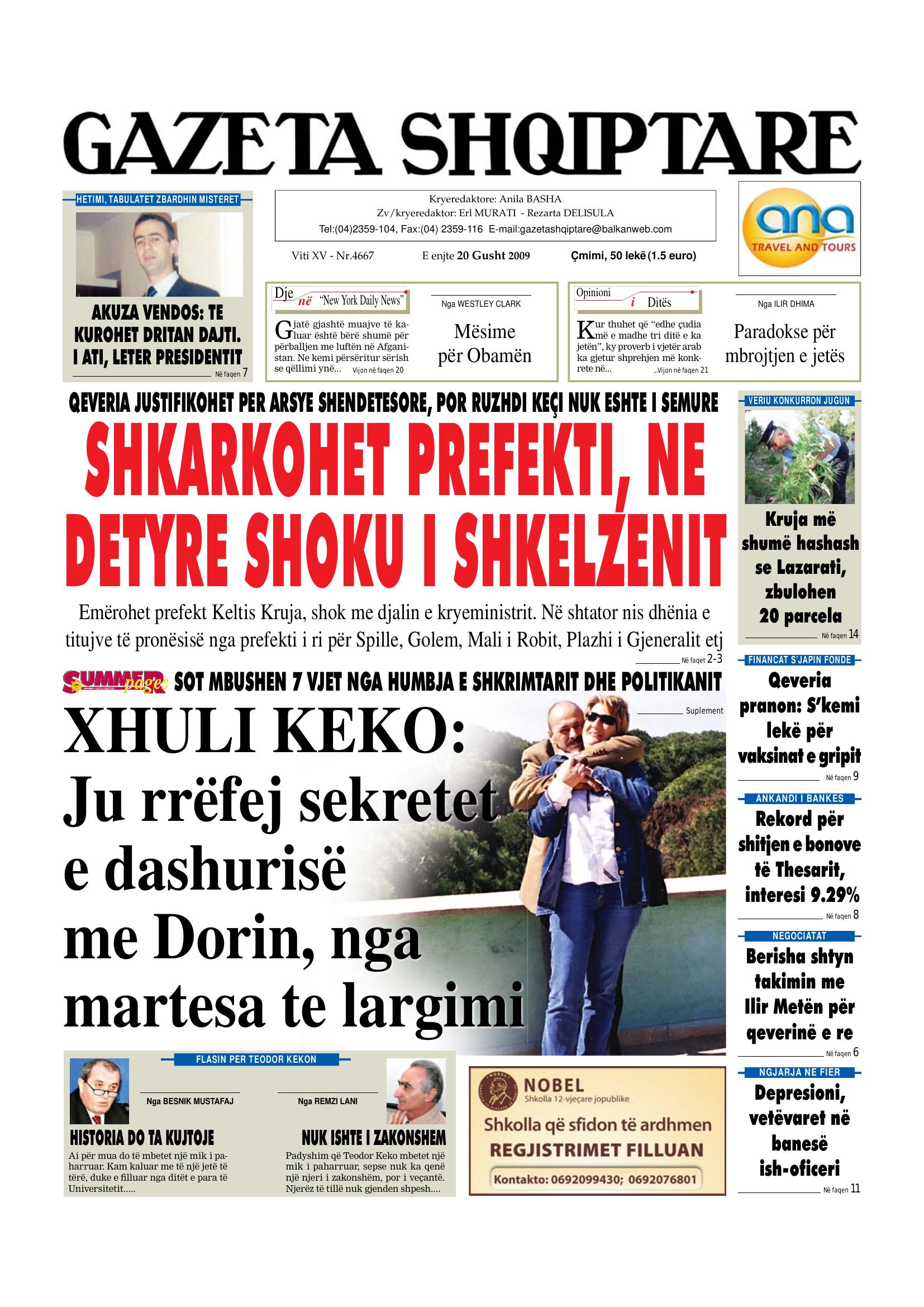 Gazeta Shqiptare 2009-08-20